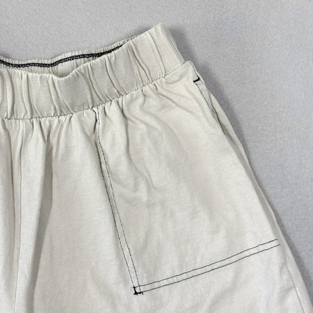 Free People Beach Shorts Womens XS Cream Contrast Stitch Pull On Pockets 5.5" - Picture 2 of 13